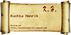 Kuchta Henrik névjegykártya